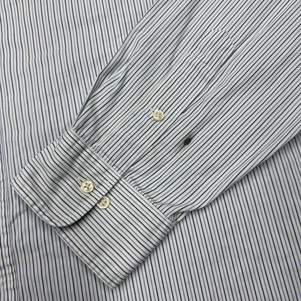 Polo Ralph Lauren Shirt Button‎ Up Preppy Blue Striped Men's 2XL (18 36/37)